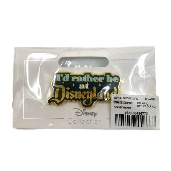 Disney Gold “I’d Rather Be at Disneyland” Collectible Pin - Picture 1 of 4